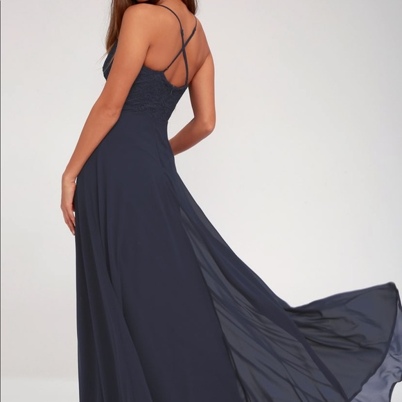 LULUS NAVY BLUE MAXI DRESSπ - Picture 3 of 4